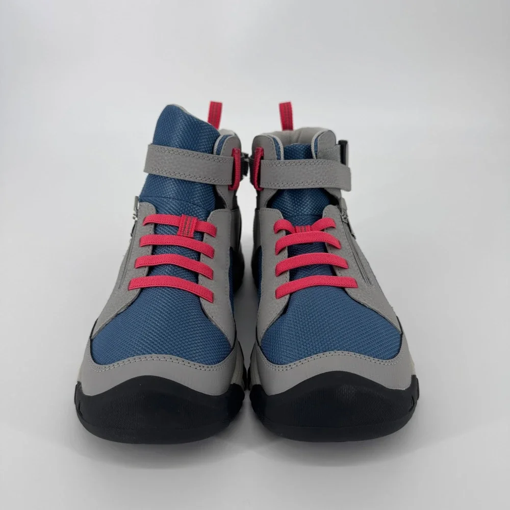 KEEN Kids 1029518 Grey Blue Pink High Top Hiking Boots Sneakers Size‎ 5Y